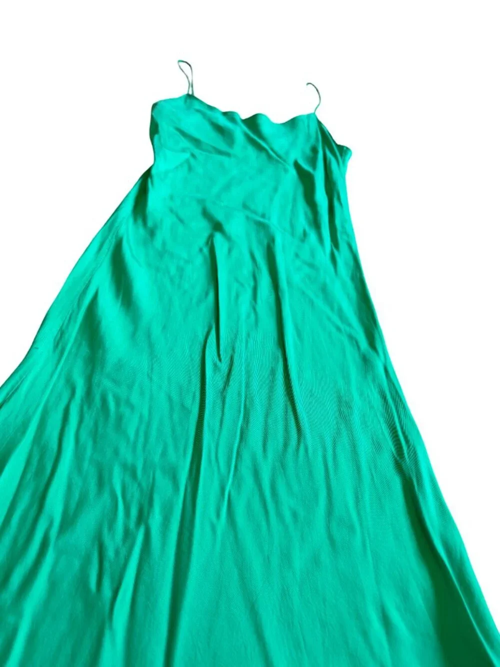 J. Crew Bold Green Midi Dress Spaghetti Strap Flowy Wedding Party Size 6 Women's